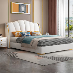Leather bed luxury modern